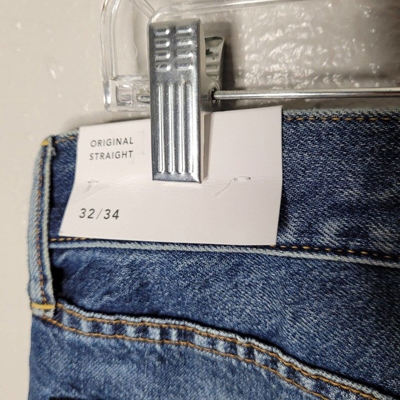 NWT American Eagle Jeans Mens 32x34 Blue Original Straight Leg Cotton Denim Dark - Picture 6 of 11